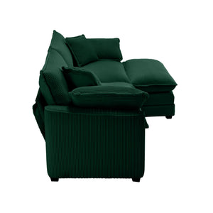 Modern Modular Cushion Sofa With Ottoman, Low Back, Deep Seating Sofa Set