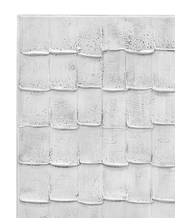 Linear Marks Canvas Art - White