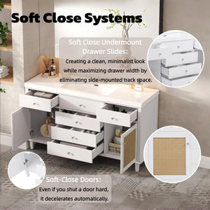 Modern Bathroom Vanity With Sink, Soft Close Drawers