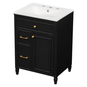 Freestanding Bathroom Vanity With Sink, Soft Close Door, Tip Out Drawer