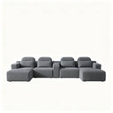 U-Shaped Sectional Sofa With Chaise Lounge And Cup Holders
