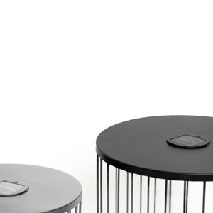 Solar Powered Nesting Side Table Set - Black