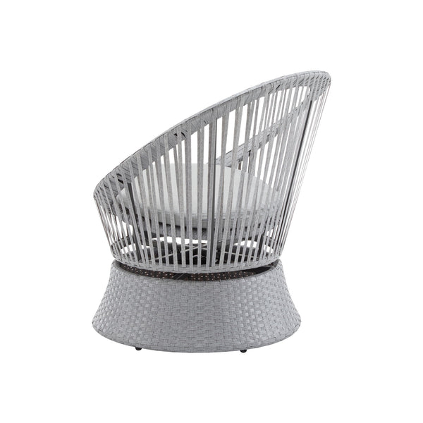 Modern Swivel Wicker Lounge Chair With Round Design