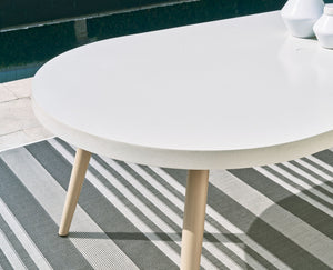 Seton Creek - Oval Dining Table With Umb Opt - White