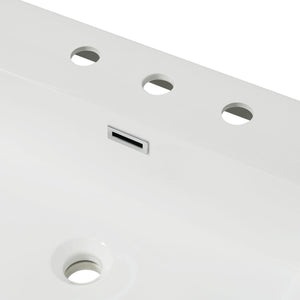 Vanity Top With 3 Faucet Holes, Rectangular Basin For Bathroom - White