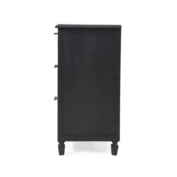 Newell - Cane 3 Drawer Dresser - Dark Gray