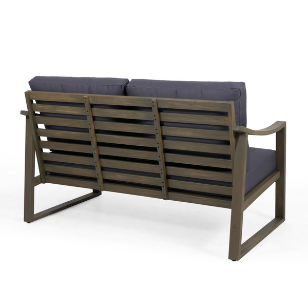 4 Person Outdoor Seating Group With Water Resistant Cushions - Dark Gray