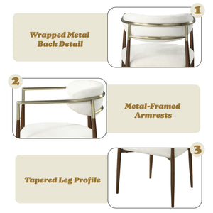 Clayten - Arm Chair (Set of 2) - Brown Oak / Off White