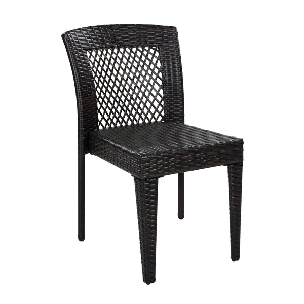 7 Piece Outdoor Patio Dining Set With Table & 6 Chairs - Brown / Brown Multi