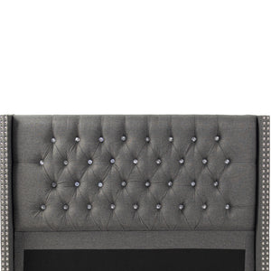 Contemporary Style Bed With Diamond Tufted Headboard
