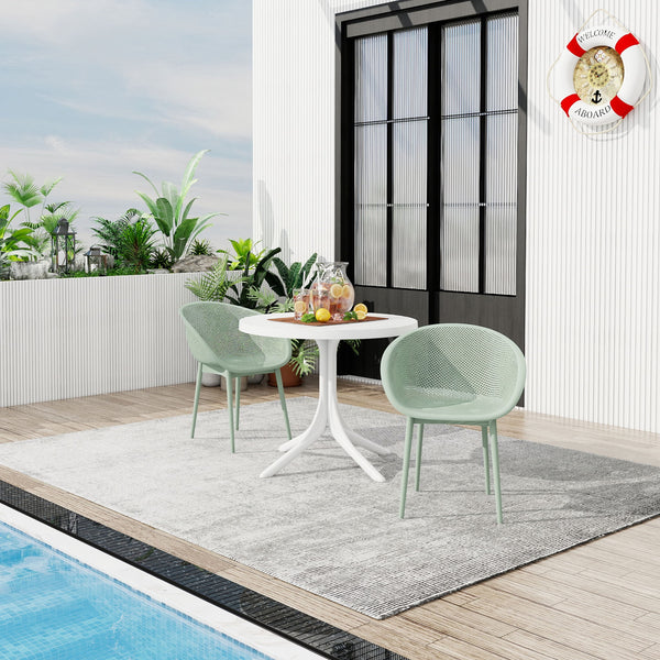 2 Piece Durable Single Chair With Hollow Out Design