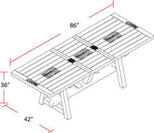 Lodge Dining - Counter Height Dining Table With Extensions - Siltstone