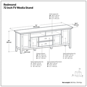 Redmond - TV Media Stand - Rustic Natural Aged Brown