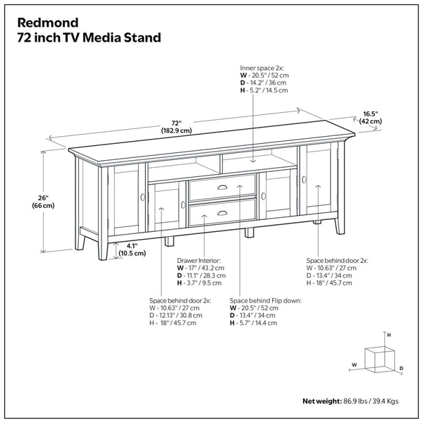 Redmond - TV Media Stand - Rustic Natural Aged Brown