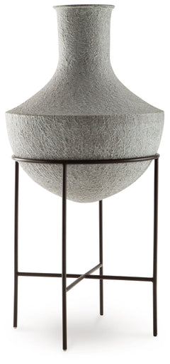 Estonbank - Vase - 30" - Distressed Cream