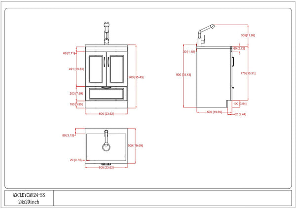 Cardinal - Laundry Cabinet With Faucet And Sink - White - Wood