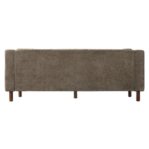 3 Seater Sofa With Square Arms, Tufted Pillow Back For Living Room