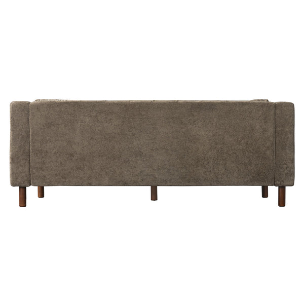 3 Seater Sofa With Square Arms, Tufted Pillow Back For Living Room