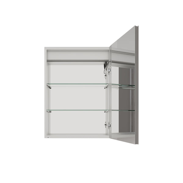 Bathroom Medicine Cabinet With LED Mirror, Anti-Fog, Waterproof, 3000K~6000K Single Door Lighted Bathroom Cabinet With Touch Swich