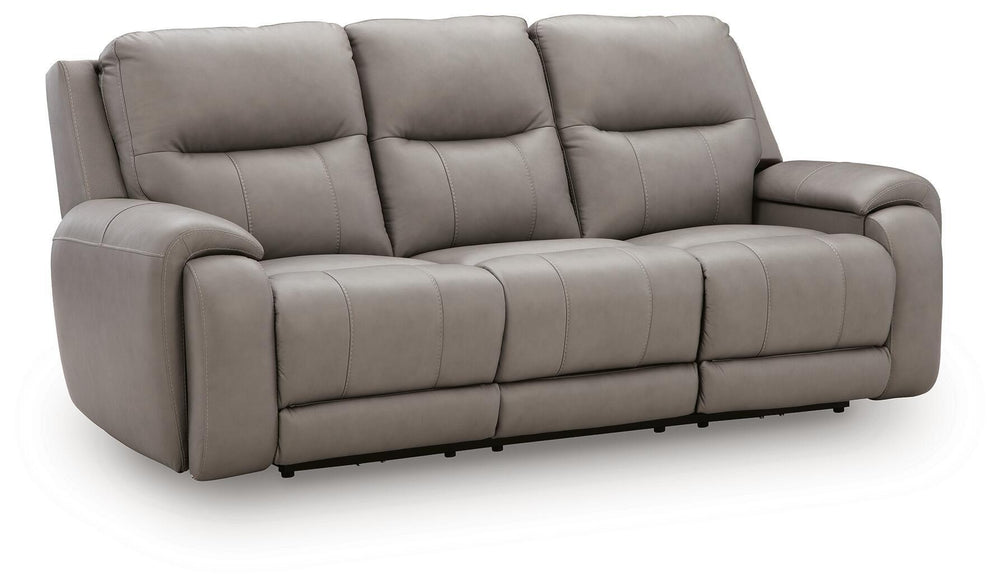 Real Moments - Power Reclining Sofa With Audio Seating - Ash