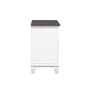 Allyson Park - 46" TV Console - Wirebrushed White / Charcoal