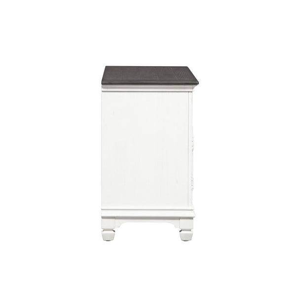 Allyson Park - 46" TV Console - Wirebrushed White / Charcoal
