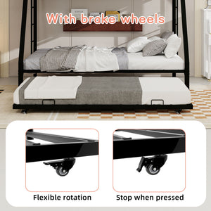 Bunk Bed For Kids, Convertible Frame With Ladders & Guardrail