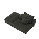 Modern Oversized Modular Sectional Sofa, Sparkling Fabric Soft Cushions With 2 Pillows
