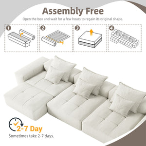Modern Oversized Diy Combination Modular Sectional Sofa With Pillows