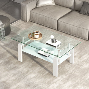 Tempered Glass Table With Storage