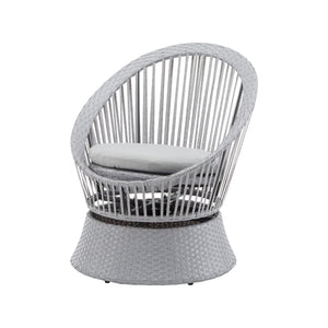 Modern Swivel Wicker Lounge Chair With Round Design