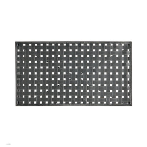 Luna - Outdoor Iron Coffee Table - Black Brush Silver