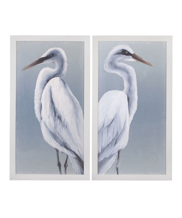 Herald In Mist II Framed Print - Blue / White