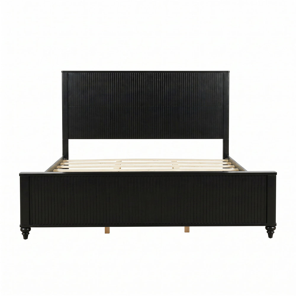 Fluted Platform Bed Frame, No Box Spring Needed