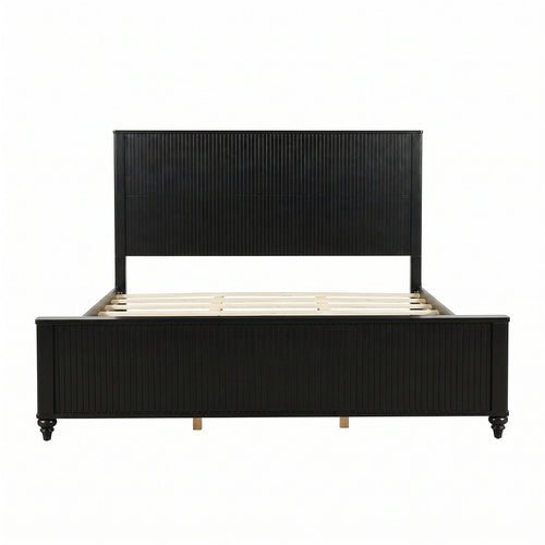 Fluted Platform Bed Frame, No Box Spring Needed