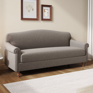 Loveseat Sofa With Rolled Arm For Living Room - Brown
