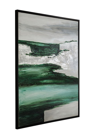 Emerald Horizon Framed Canvas - Green