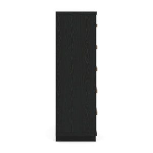 Kozmour - Five Drawer Chest - Black / Brown