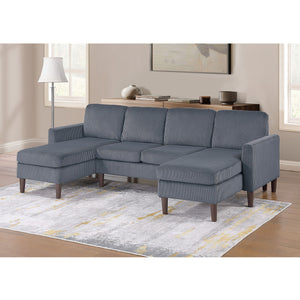 Sectional Set With Dual Chaises And Square Arms