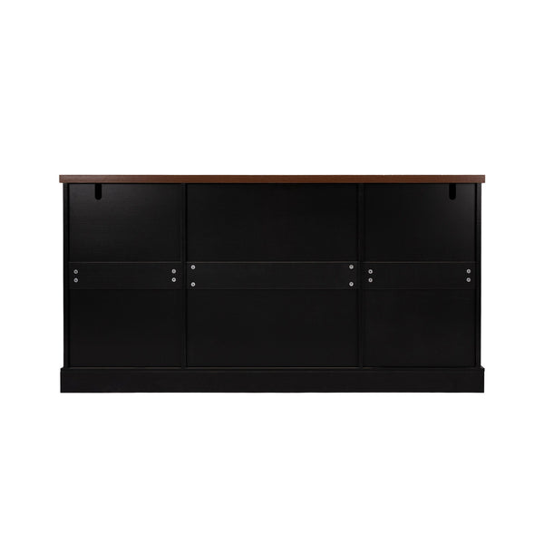 Barn Door Storage Cabinet With 2 Drawers & Door Rack, Adjustable Shelves