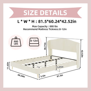 Upholstered Bed, Tufted Headboard, Comfortable Sleep