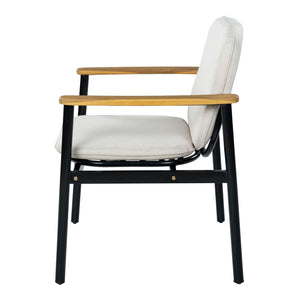 Outdoor Dining Chair - Beige / Black / Teak