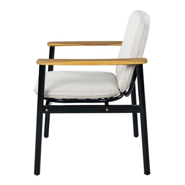 Outdoor Dining Chair - Beige / Black / Teak