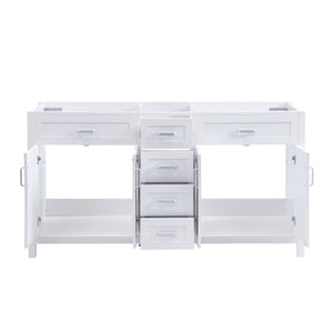Bathroom Vanity Cabinet Only, Soft Close Doors & Drawers, 4 Drawers & 2 Double Door Cabinets - White