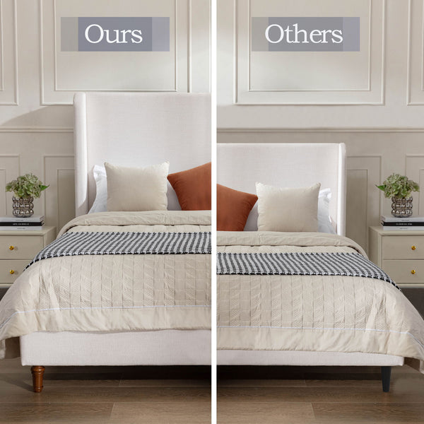 Harper - Tall Headboard Upholstered Bed / High Headboard / Elegant Simplicity / No Box Spring Needed