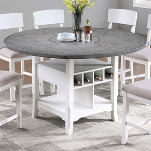 Contemporary Counter Height Dining Set With Built In Lazy Susan