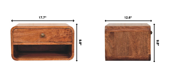 Curve Upper Slot Floating Nightstand