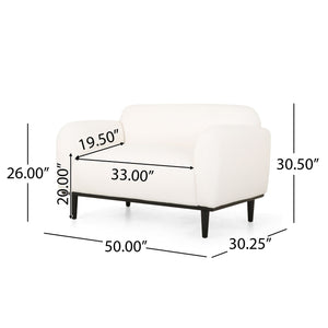 Sway - Upholstered Loveseat With Wood Legs And Round Arms