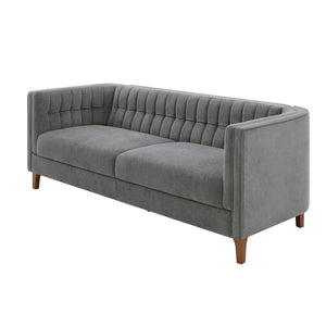 Modern 3 Seater Sofa, Upholstered Couch With Curved Armrests