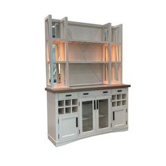 Americana Modern Dining - Buffet And Open Hutch With Quartz Insert - Cotton